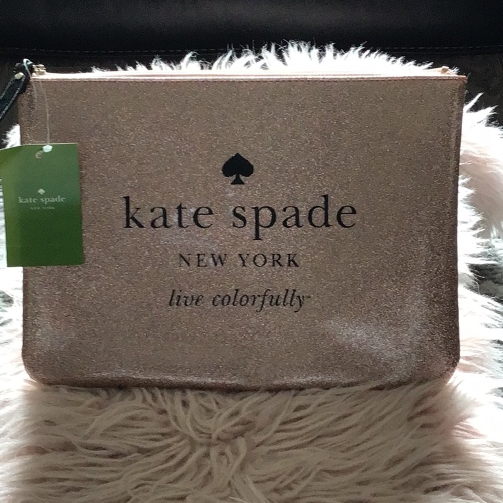 Kate Spade Gold Cosmetic Bag